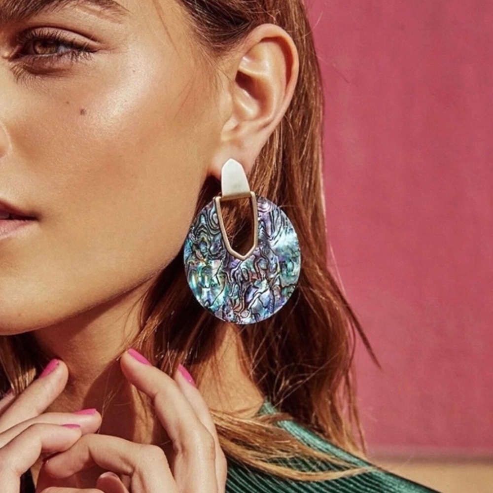 ✨3for$38 New Resin Abalone Shell Geometric Statement Earrings - Picture 6 of 16